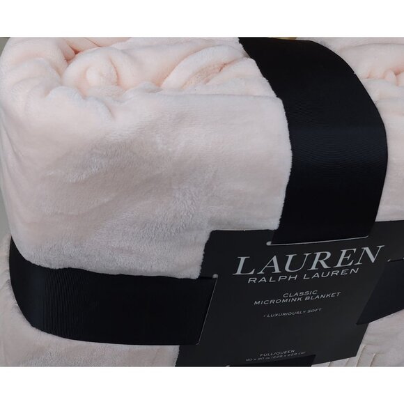 Lauren Ralph Lauren Classic Micromink Blanket Full/Queen Luxuriously Soft 90x90 - Picture 3 of 8